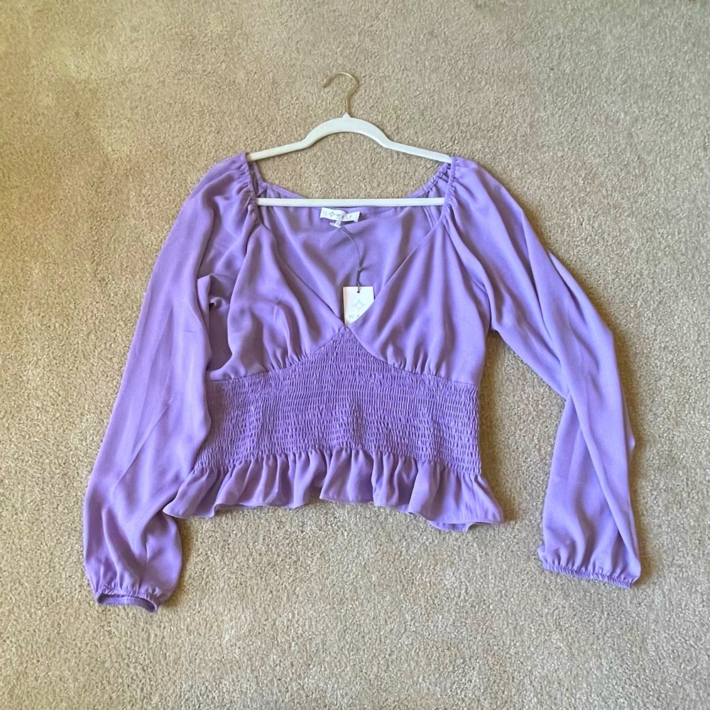 Purple long sleeve blouse